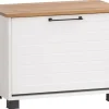 Schuhbank Jelda weiß matt Eiche Landhaus Nachbildung B/H/T: ca. 62x47,2x34,1 cm