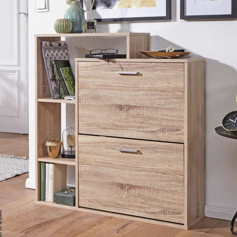 Schuhkipper Eiche Sonoma Nachbildung B/H/T: ca. 24x93x85 cm