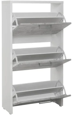 Schuhkipper Fulda Beton Optik weiß B/H/T: ca. 61x115x25 cm