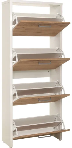 Schuhkipper Fulda 2 weiß honig Eiche Nachbildung B/H/T: ca. 61x152x25 cm