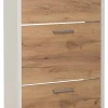 Schuhkipper Fulda weiß honig Eiche Nachbildung B/H/T: ca. 61x115x25 cm