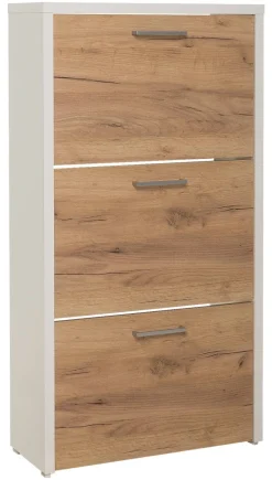Schuhkipper Fulda weiß honig Eiche Nachbildung B/H/T: ca. 61x115x25 cm