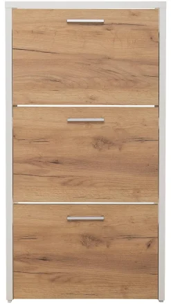 Schuhkipper Fulda weiß honig Eiche Nachbildung B/H/T: ca. 61x115x25 cm