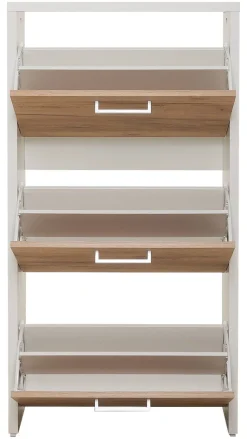 Schuhkipper Fulda weiß honig Eiche Nachbildung B/H/T: ca. 61x115x25 cm