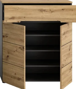 Schuhkommode CANU edles Basaltgrau Nachbildung Eiche Artisan Nachbildung B/H/T: ca. 80x94x37 cm