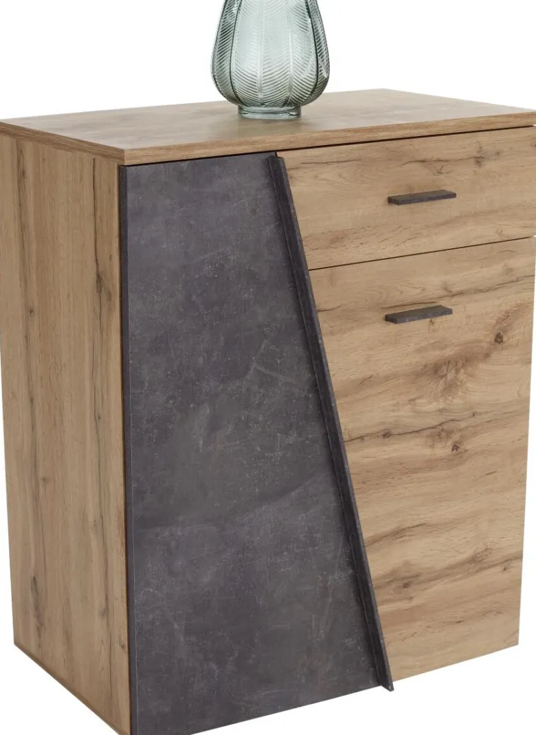 Schuhkommode Venedig Eiche Artisan Nachbildung Beton dunkel Nachbildung B/H/T: ca. 80x92x35 cm
