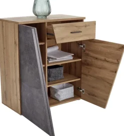 Schuhkommode Venedig Eiche Artisan Nachbildung Beton dunkel Nachbildung B/H/T: ca. 80x92x35 cm