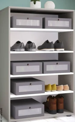 Schuhregal Lona grau weiß B/H/T: ca. 70x110x37 cm