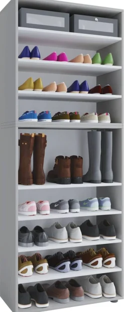 Schuhregal Lona weiß B/H/T: ca. 70x183x37 cm