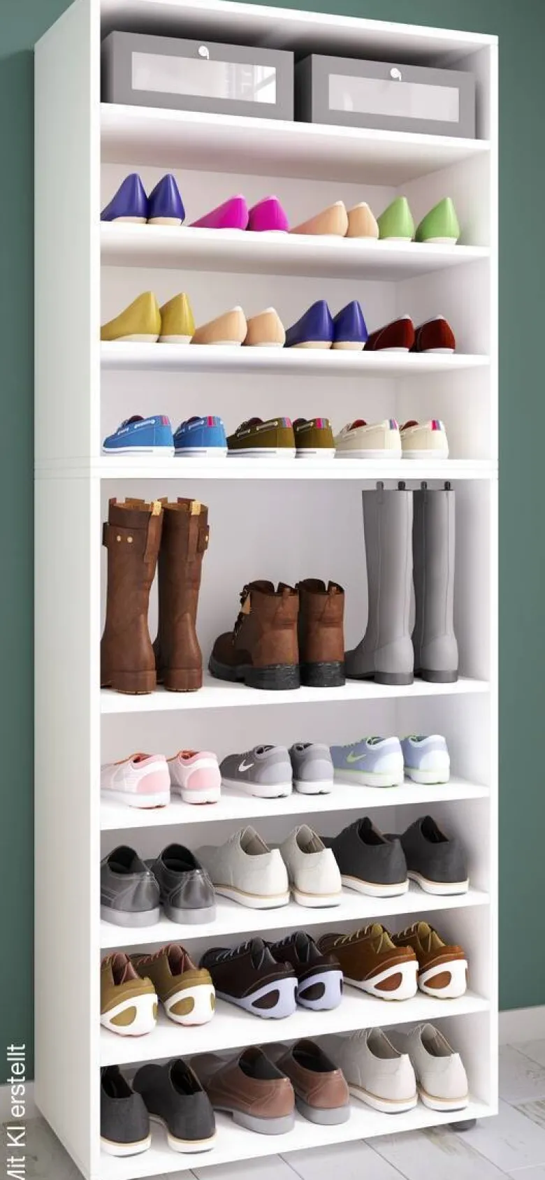 Schuhregal Lona weiß B/H/T: ca. 70x183x37 cm
