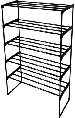 Schuhregal Tina schwarz B/H/T: ca. 67x102x29 cm