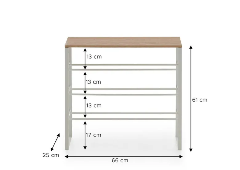 Schuhregal weiß Eiche Artisan Nachbildung B/H/T: ca. 66x61x25 cm