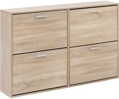 Schuhschrank Eiche Sonoma Nachbildung silber B/H/T: ca. 120x81x24 cm