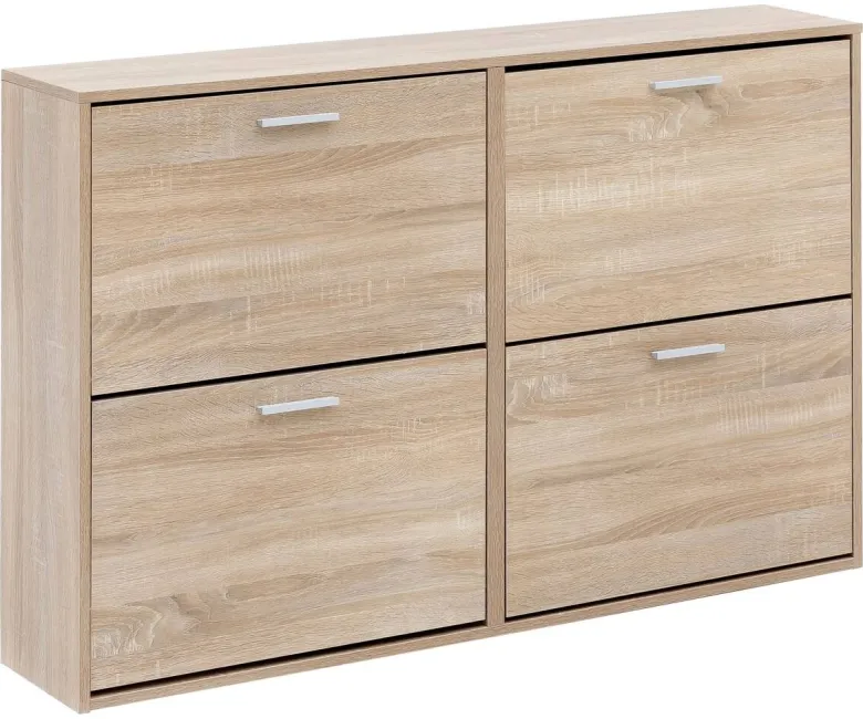 Schuhschrank Eiche Sonoma Nachbildung silber B/H/T: ca. 120x81x24 cm