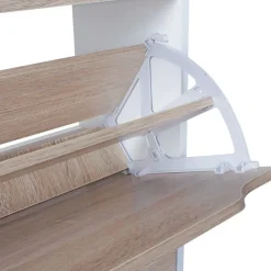 Schuhschrank Eiche Sonoma Nachbildung weiß B/H/T: ca. 60x150x24 cm