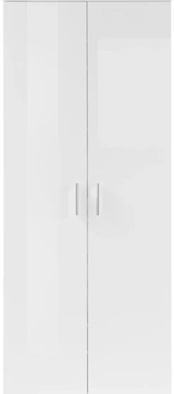 Schuhschrank Lincoln weiß weiß glänzend B/H/T: ca. 80x190x35 cm