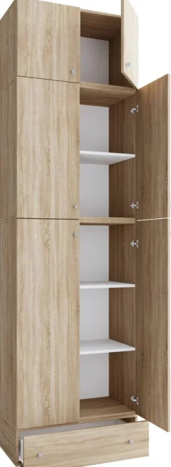 Schuhschrank Lona Eiche Sonoma Nachbildung weiß B/H/T: ca. 70x240x39 cm