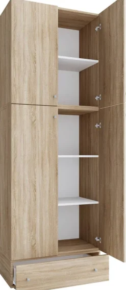 Schuhschrank Lona Eiche Sonoma Nachbildung weiß B/H/T: ca. 70x200x39 cm