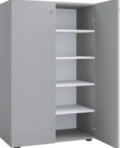 Schuhschrank Lona grau weiß B/H/T: ca. 70x110x39 cm