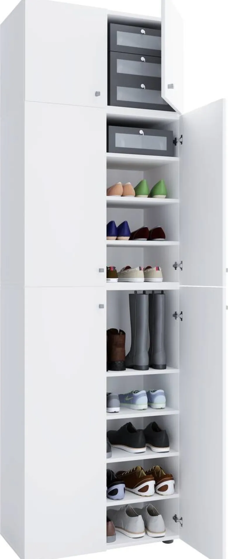 Schuhschrank Lona weiß B/H/T: ca. 70x223x39 cm