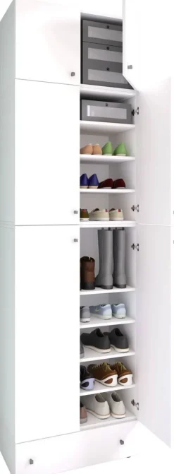 Schuhschrank Lona weiß B/H/T: ca. 70x240x39 cm