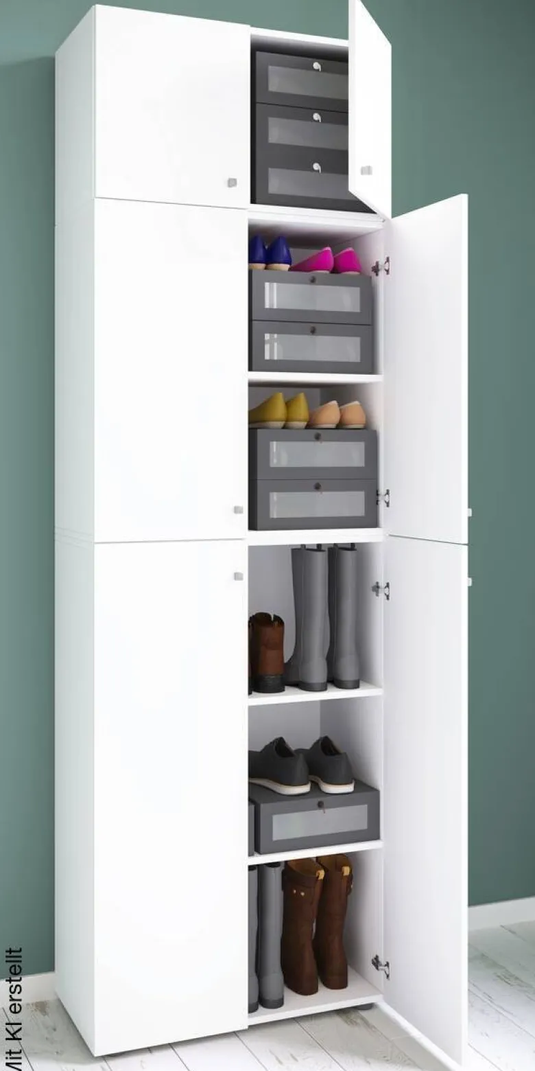 Schuhschrank Lona weiß B/H/T: ca. 70x223x39 cm