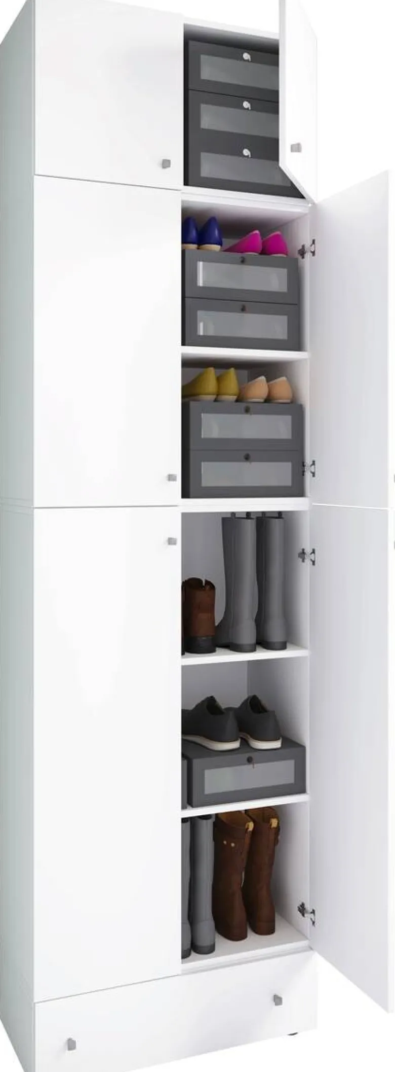 Schuhschrank Lona weiß B/H/T: ca. 70x240x39 cm