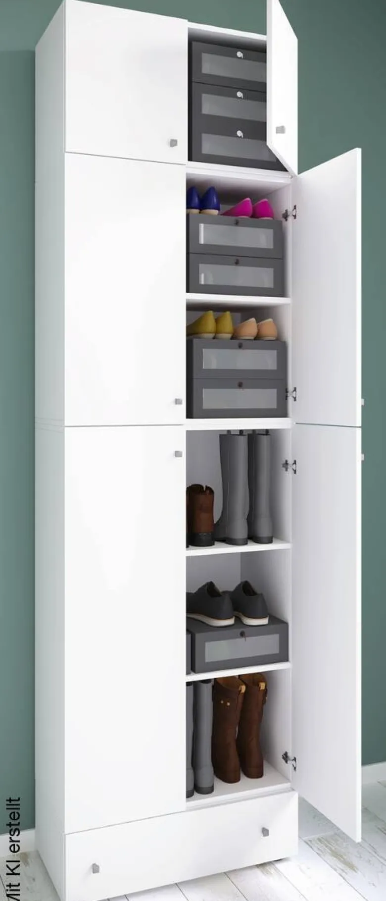 Schuhschrank Lona weiß B/H/T: ca. 70x240x39 cm