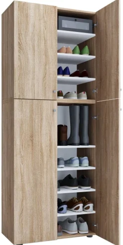 Schuhschrank Lona XXL Eiche Sonoma Nachbildung weiß