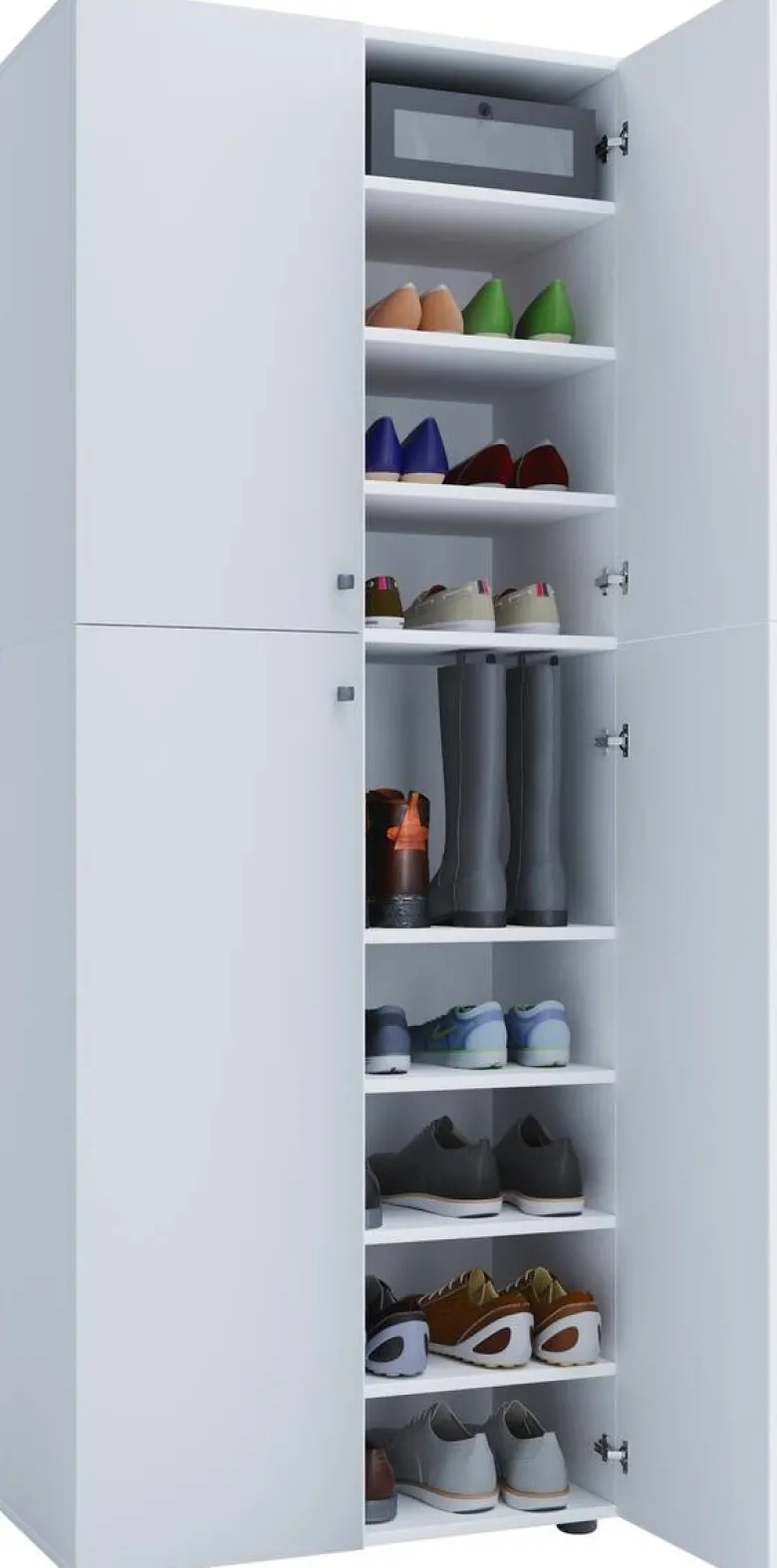 Schuhschrank Lona XXL weiß B/H/T: ca. 70x182x39 cm
