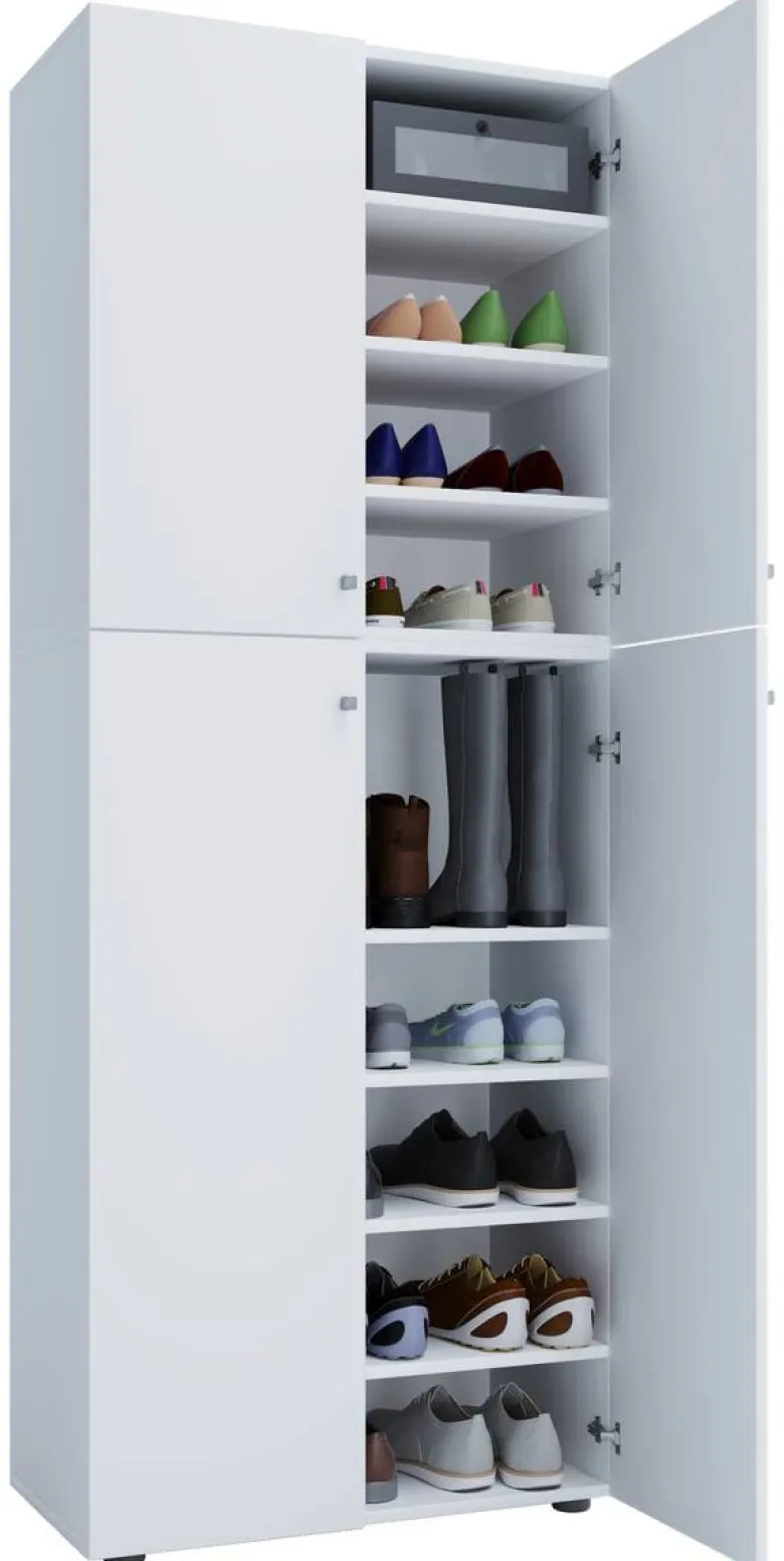 Schuhschrank Lona XXL weiß B/H/T: ca. 70x182x39 cm