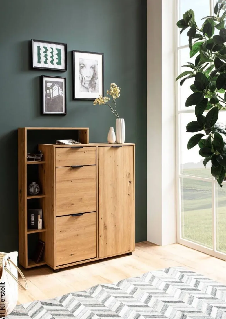 Schuhschrank natur Eiche Optik B/H/T: ca. 98x110x30 cm