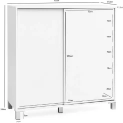 Schuhschrank weiß B/H/T: ca. 100x108x37,5 cm