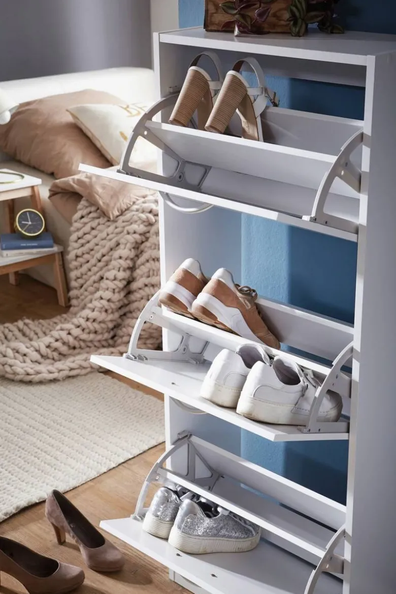 Schuhschrank weiß B/H/T: ca. 50x125x24 cm