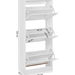 Schuhschrank weiß B/H/T: ca. 50x125x24 cm