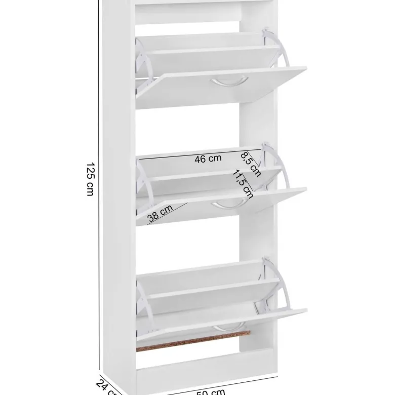 Schuhschrank weiß B/H/T: ca. 50x125x24 cm