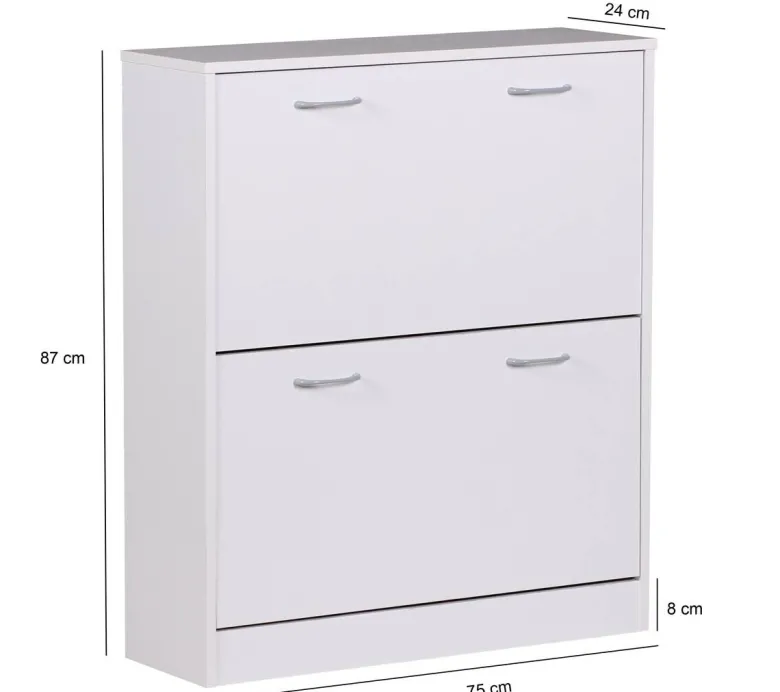 Schuhschrank weiß grau B/H/T: ca. 75x87x24 cm