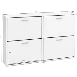 Schuhschrank weiß weiß B/H/T: ca. 120x81x24 cm