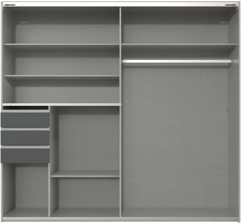 Schwebetürenschrank Bamberg Graphit Eiche Flagstaff Nachbildung B/H/T: ca. 180x198x65 cm