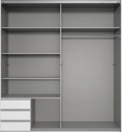 Schwebetürenschrank Emden weiß Graphit B/H/T: ca. 179x198x64 cm