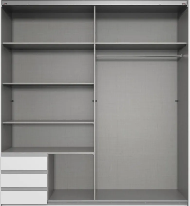 Schwebetürenschrank Emden weiß Graphit B/H/T: ca. 179x198x64 cm