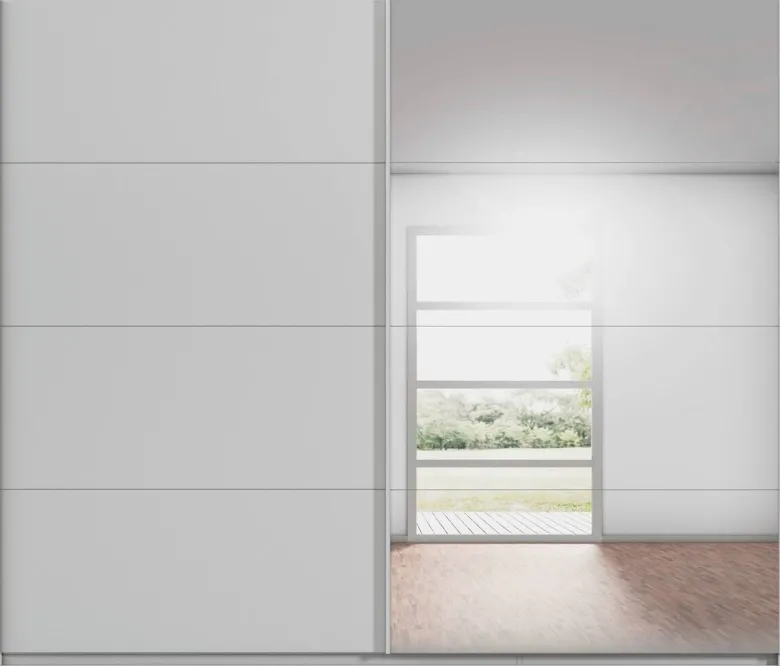 Schwebetürenschrank Quadra Seidengrau B/H/T: ca. 270x229x62 cm
