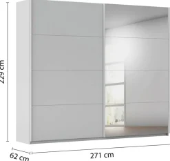 Schwebetürenschrank Quadra Seidengrau B/H/T: ca. 270x229x62 cm