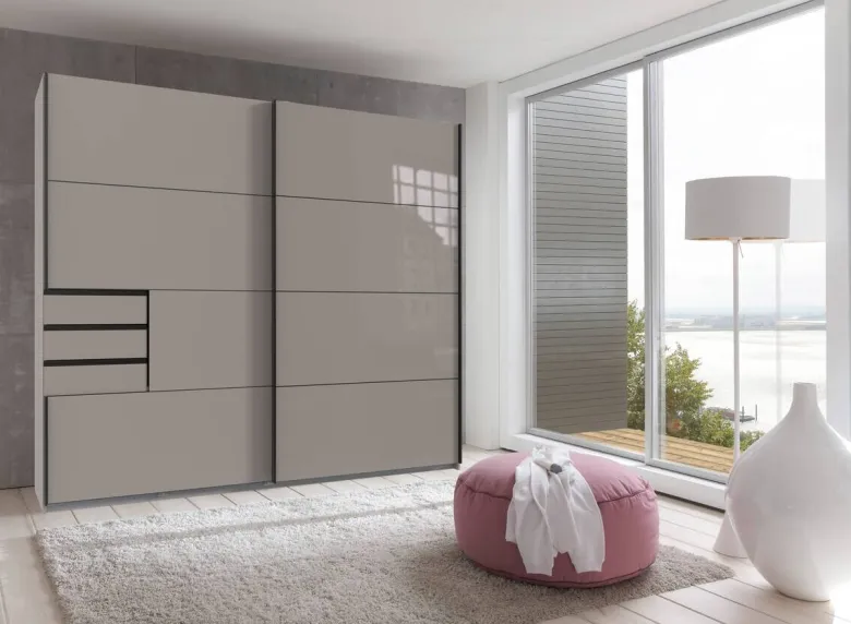 Schwebetürenschrank Saigon Sahara grau B/H/T: ca. 225x208x64 cm