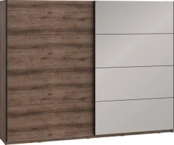 Schwebetürenschrank schlamm Eiche Nachbildung B/H/T: ca. 269,9x209,7x61,2 cm