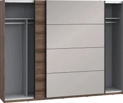 Schwebetürenschrank schlamm Eiche Nachbildung B/H/T: ca. 269,9x209,7x61,2 cm