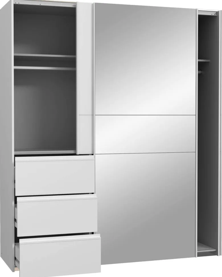 Schwebetürenschrank weiß B/H/T: ca. 170,3x200,5x61,2 cm