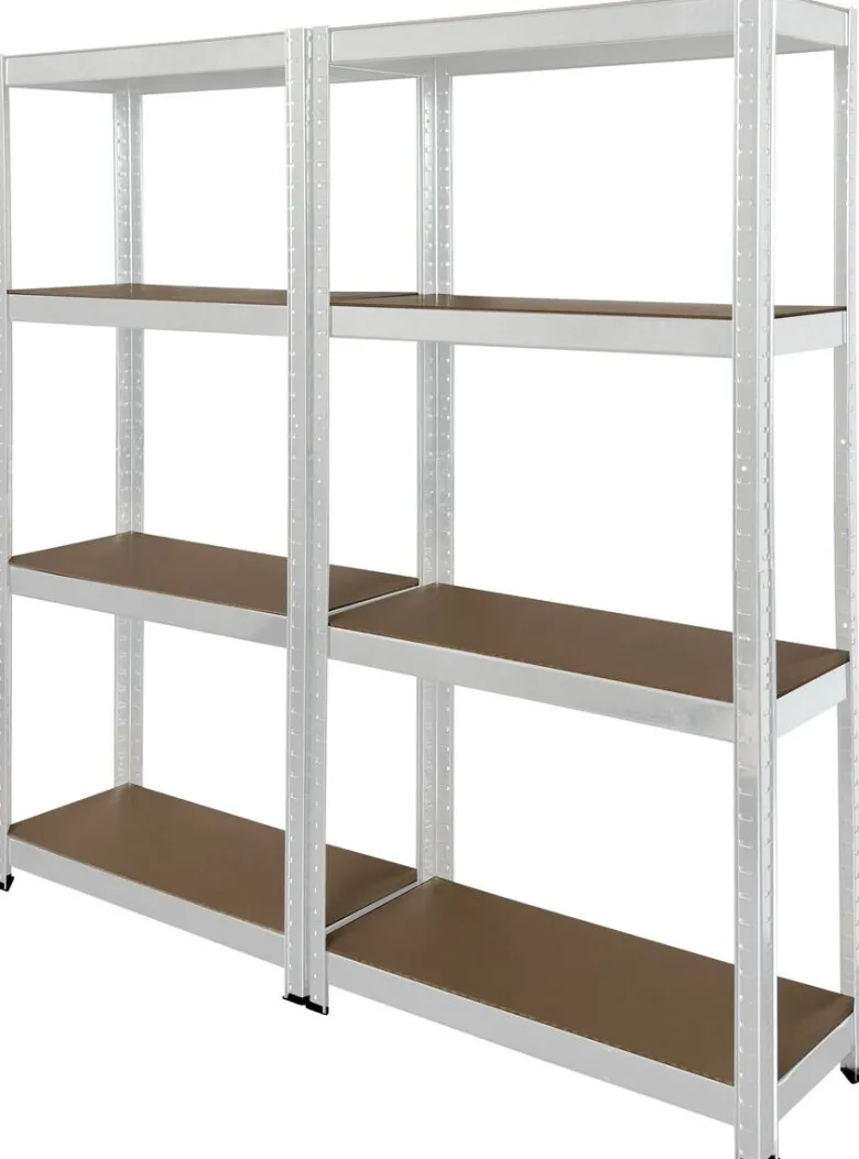 Schwerlaststeckregal 2er-Set weiß B/H/T: ca. 160x160x40 cm