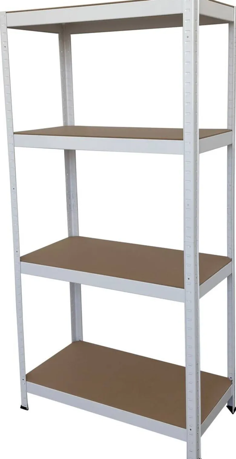 Schwerlaststeckregal weiß B/H/T: ca. 75x150x30 cm