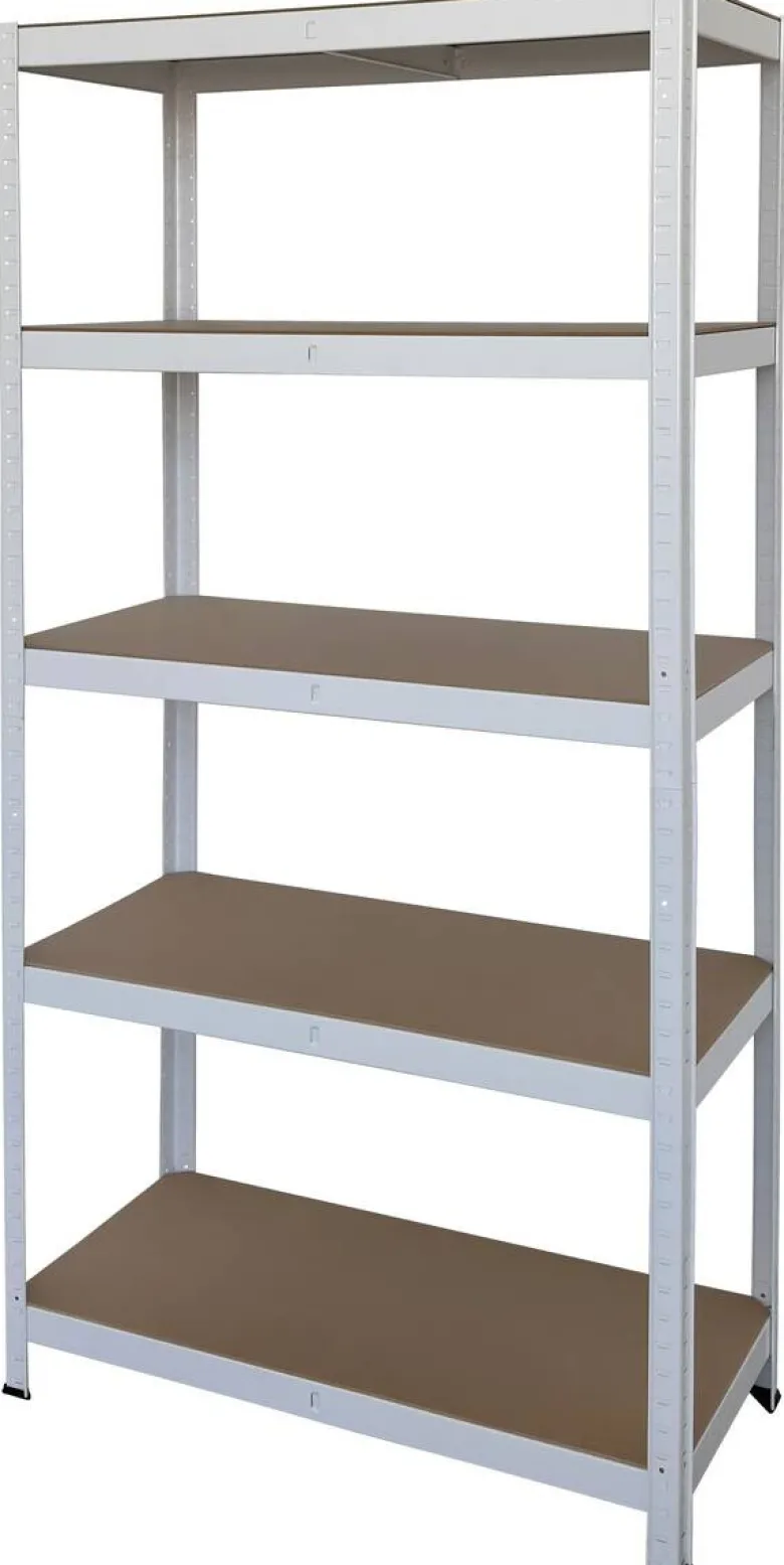 Schwerlaststeckregal weiß B/H/T: ca. 90x180x40 cm